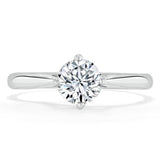 Round Cut Moissanite Engagement Ring, Classic Style