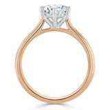 Round Cut Moissanite Engagement Ring, Classic Six Claw