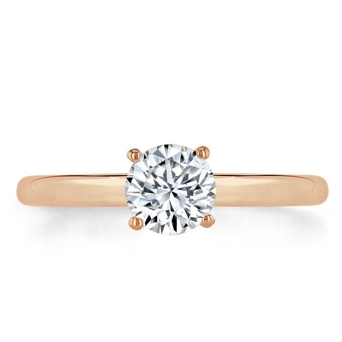 Round Cut Moissanite Engagement Ring, Classic Style