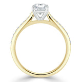 Asscher Cut Moissanite Engagement Ring, Classic Style