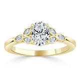 Oval Cut Moissanite Engagement Ring, Vintage Style
