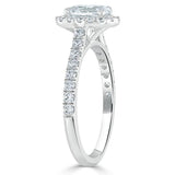 Oval Cut Moissanite Halo Engagement Ring, Tiffany Style