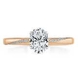 Oval Cut Moissanite Engagement Ring, Classic Style