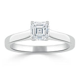 Asscher Cut Moissanite Engagement Ring, Classic Style