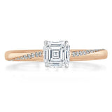 Asscher Cut Moissanite Engagement Ring, Classic Style