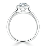 Pear Cut Moissanite Halo Engagement Ring