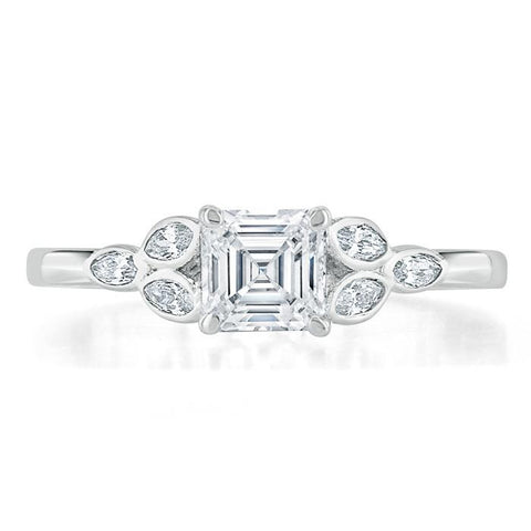 3.10 Ct. Vintage Inspired Diamond Ring with Asscher Cut G Color VS1 GI –  Kingofjewelry.com