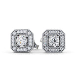 Halo Earrings 0.45ct each, Vintage Design