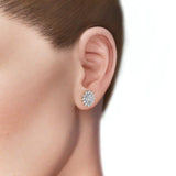 Halo Earrings 1.40ct each, Oval Cut