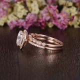 Classic Oval Cut Halo, Bridal Ring Set