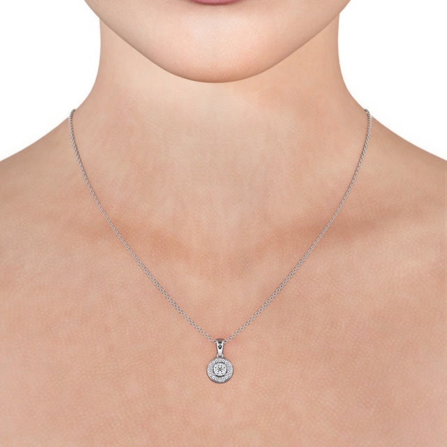 Round Cut Classic Halo Pendant