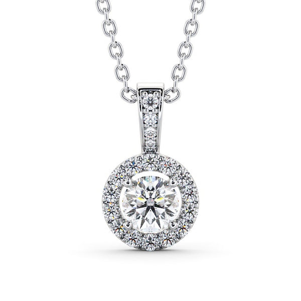 Round Cut Classic Halo Pendant