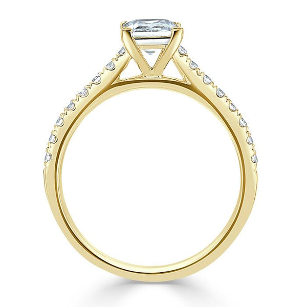 1.00ct  Princess Cut Moissanite Engagement Ring, Classic Style,  Available in White Gold, Platinum, Rose Gold or Yellow Gold