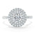 Round Cut Moissanite Double Halo Engagement Ring, Tiffany Style