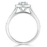 Heart Cut Moissanite Engagement Ring, Classic Halo