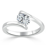 Oval Cut Moissanite Engagement Ring, Twist Design
