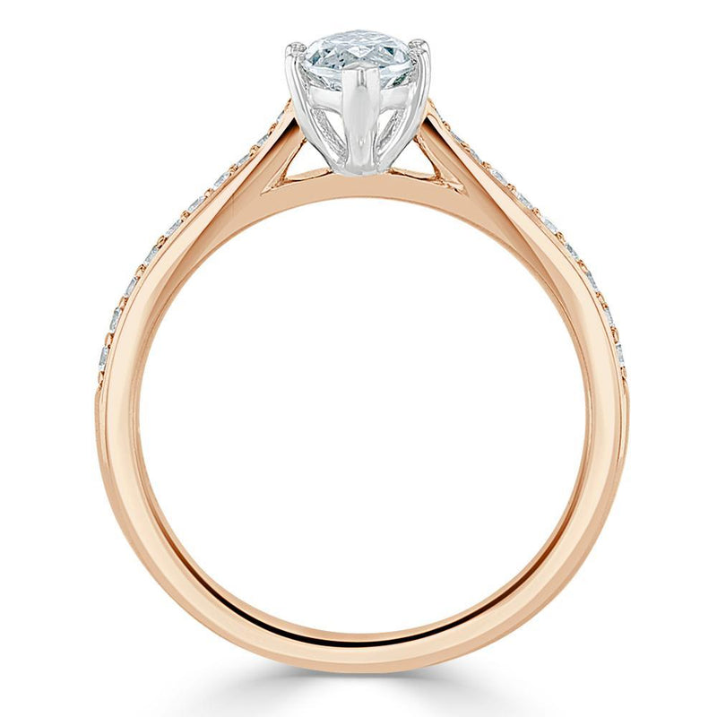 Marquise Cut Moissanite Engagement Ring, Classic Style