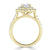 Round Cut Moissanite Double Halo Engagement Ring, Tiffany Style