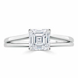 Asscher Cut Moissanite Engagement Ring, Classic Style with Split Shank