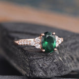 Emerald & Moissanite Vintage Inspired Ring