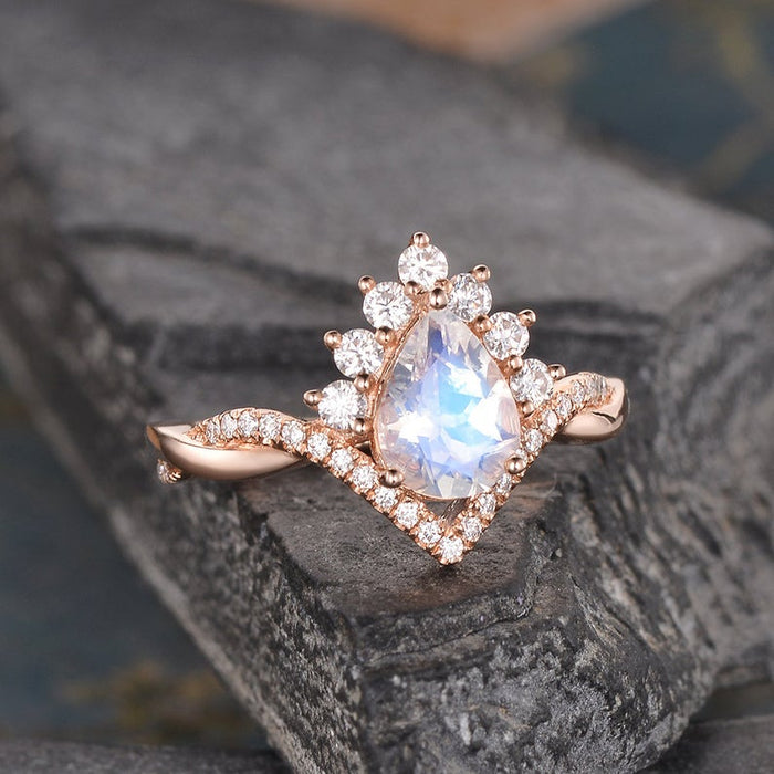 Wedding Ring Princess Naira Ring Design Natural Moonstone Wedding