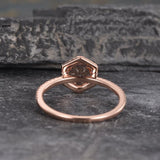 Round Cut Morganite, Hexagon Halo