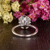 Oval Cut Moissanite Engagement Ring, Vintage Halo Design