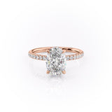 Oval Cut Moissanite Engagement Ring, Hidden Halo