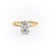Oval Cut Moissanite Engagement Ring, Hidden Halo & Twisted Band