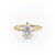 Pear Cut Moissanite Ring, Twisted Band With Hidden Halo