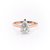 Pear Cut Moissanite Engagement Ring With Hidden Halo