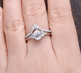 Pear Cut Vintage Style Bridal Ring Set