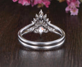 Pear Cut Vintage Style Bridal Ring Set