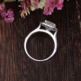 Princess Cut Moissanite Engagement Ring, Vintage Design