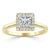 Princess Cut Moissanite Halo Engagement Ring