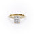 Radiant Cut Moissanite Engagement Ring, Pave Set Shoulders