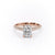 Radiant Cut Moissanite Engagement Ring, Pave Set Shoulders