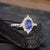 Blue Sapphire & Moissanite Vintage Design