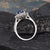 Blue Sapphire & Moissanite Vintage Design