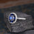 Oval Cut Blue Sapphire, Classic Halo Ring