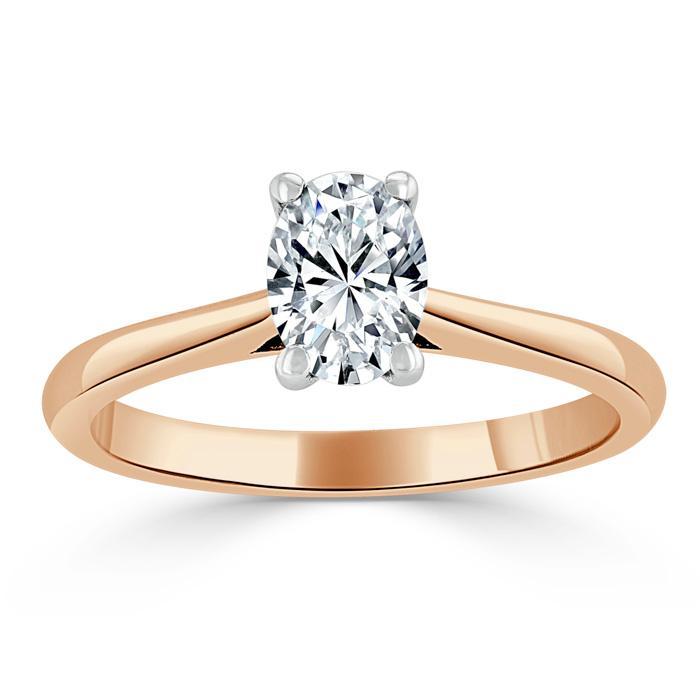 Oval Cut Moissanite Engagement Ring, Classic Design
