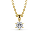 Round Cut Classic Solitaire Pendant