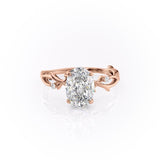 Oval Cut Moissanite Engagement Ring, Twig Band Design 
