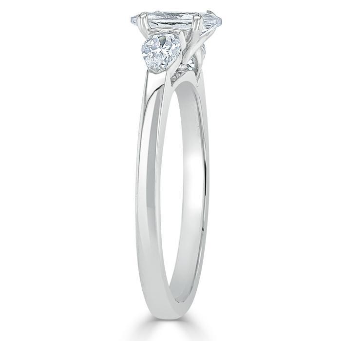 Oval Cut Moissanite 3 Stone Engagement Ring
