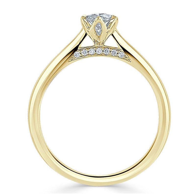 Marquise Cut Moissanite Engagement Ring, Classic Design