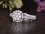 Round Cut Moissanite Cluster Engagement Ring, Vintage Design