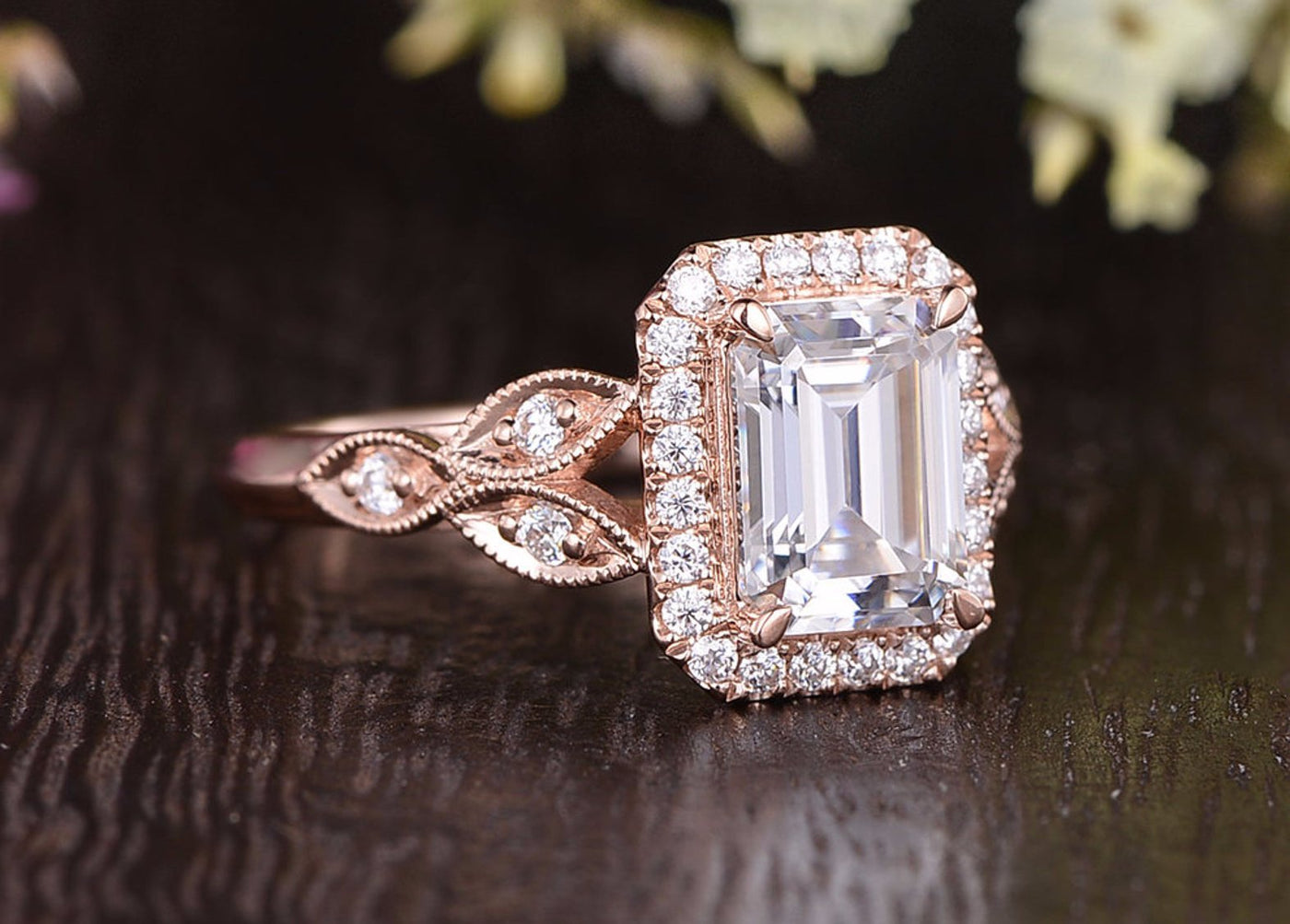 Vintage emerald cut diamond engagement rings discount