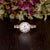 Round Cut Moissanite Engagement Ring, Art Deco Halo Design