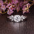 Round Cut Moissanite Engagement Ring, Unique Art Deco Design