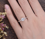 Round Cut Moissanite Engagement Ring, Vintage Twist Design